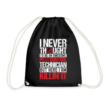 Pest Control Exterminator - Drawstring Bag - black - Front