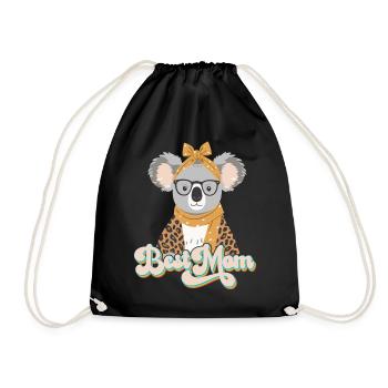 Funny Koala Mom Cute Mom Koala Bear - Drawstring Bag - black - Front