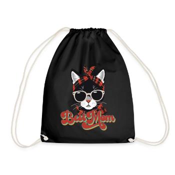 Meilleure Maman Chat Mignon Maman Élégant - Sac de sport léger - noir - Devant