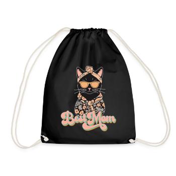 Meilleure Maman Chat Mignon Maman Élégant - Sac de sport léger - noir - Devant