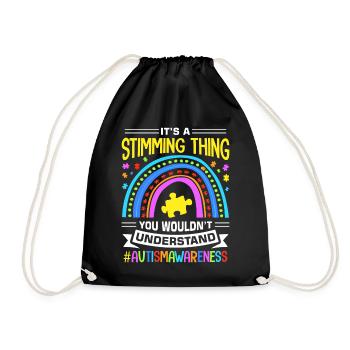 Autism Autistic Autistic - Drawstring Bag - black - Front
