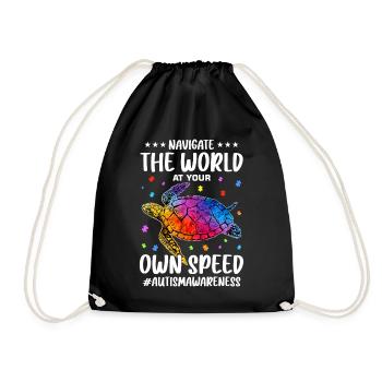 Autism Autistic Autistic - Drawstring Bag - black - Front