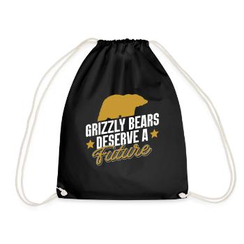 Grizzlybär Tierrechte Braunbär - Turnbeutel - Schwarz - Vorne