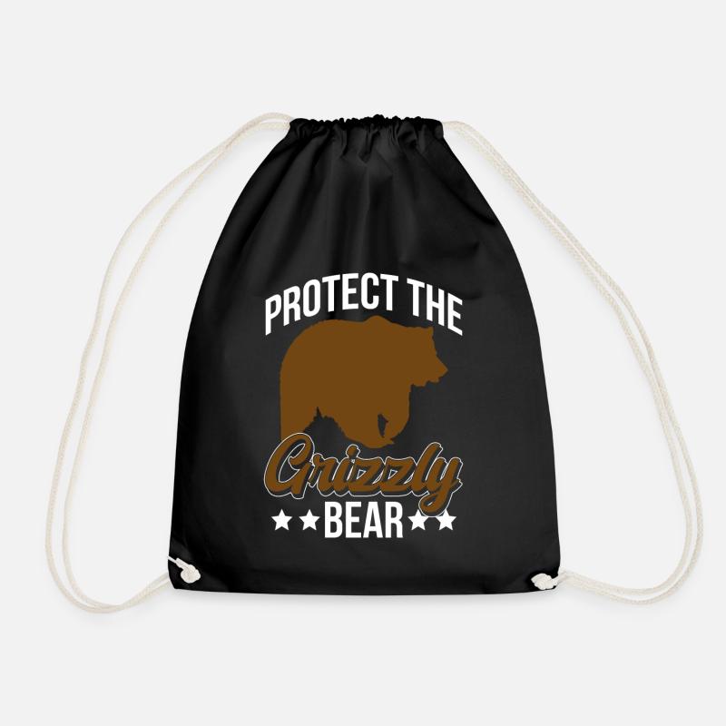 Grizzlybär Tierrechte Braunbär - Turnbeutel - Schwarz