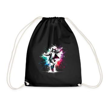 fille qui aime danser - Sac de sport léger - noir - Devant