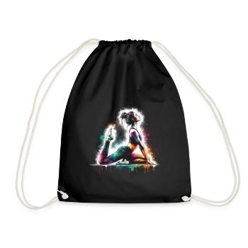 fille qui aime le Pilates - Sac de sport léger - noir - Devant
