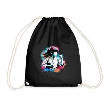 fille qui aime les arts martiaux - Sac de sport léger - noir - Devant
