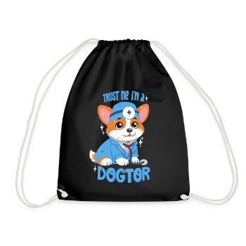 Trust Me I'm A Dogtor - Turnbeutel - Schwarz - Vorne
