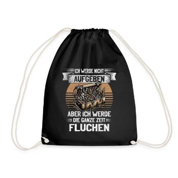 N’abandonnez jamais, jurez de manière créative ! - Sac de sport léger - noir - Devant