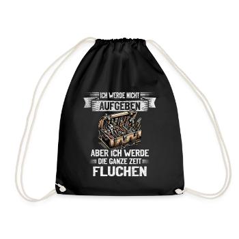 N’abandonnez jamais, jurez de manière créative ! - Sac de sport léger - noir - Devant