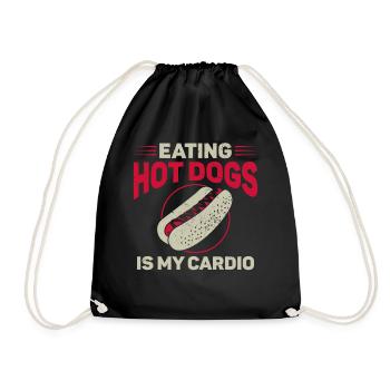 hot-dog adulte manger des hot-dogs est - Sac de sport léger - noir - Devant