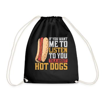Hot Dog Adult If You Want Me To - Turnbeutel - Schwarz - Vorne