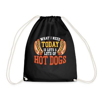 Hot Dog Adult What I Need Today Is - Turnbeutel - Schwarz - Vorne