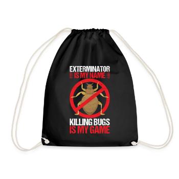 Pest Control Exterminator - Drawstring Bag - black - Front