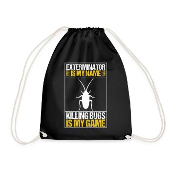 Pest Control Exterminator - Drawstring Bag - black - Front
