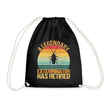 Pest Control Exterminator - Drawstring Bag - black - Front