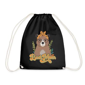 Drôle Capymama Capybara Mère Design - Sac de sport léger - noir - Devant
