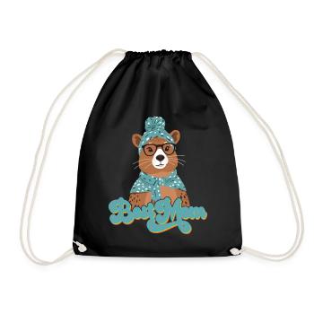 Capymama Drôle Capybara Maman Amour - Sac de sport léger - noir - Devant