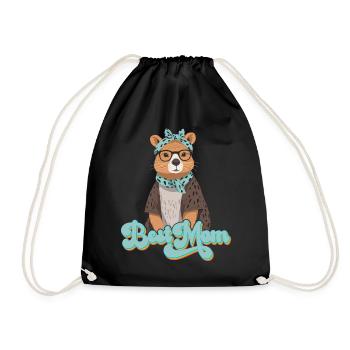 Drôle Capymama Capybara Mère Design - Sac de sport léger - noir - Devant