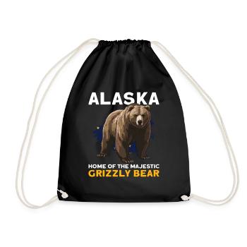Grizzly Bear Alaska Brown Bear Bear - Drawstring Bag - black - Front