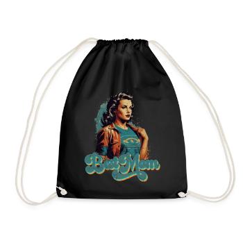 Best Mom Proud Mother Mother's Day Design - Drawstring Bag - black - Front