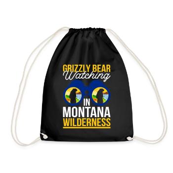 Grizzly Bear Montana Brown Bear Bear - Drawstring Bag - black - Front