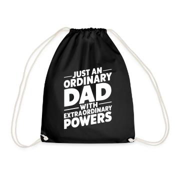 Ordinary dad with extraordinary powers - Drawstring Bag - black - Front