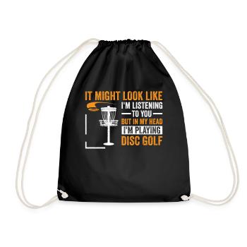 Disc Golf - Mais dans ma tête, je joue au disc gol - Sac de sport léger - noir - Devant