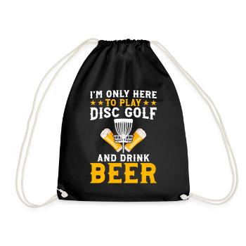 Je ne suis là que pour jouer au disc golf et boire de la bière - D - Sac de sport léger - noir - Devant
