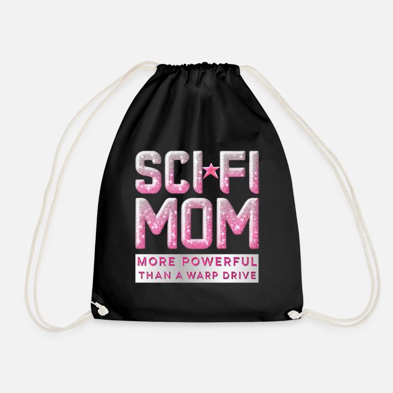 SCI FI MOM More Powerful Than a Warp Drive - Drawstring Bag - black
