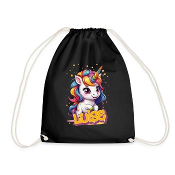 LUISE - Beau prénom de fille avec une jolie licorne - Sac de sport léger - noir - Devant