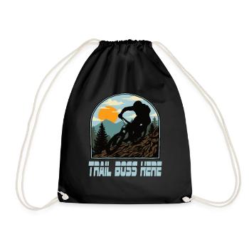Downhill Mountain Bike Mtb Mountain Bike Biking - Drawstring Bag - black - Front