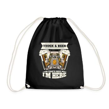 Camions et bière, c’est pourquoi je suis ici Camion camionneur - Sac de sport léger - noir - Devant