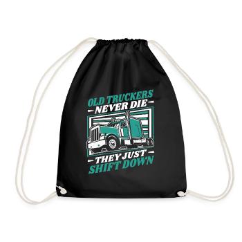 Old Truckers Never Die Trucker Legends Truckie - Drawstring Bag - black - Front