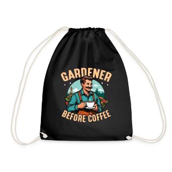 Gardener Before Coffee Loves Planting Coffee Lover - Turnbeutel - Schwarz - Vorne