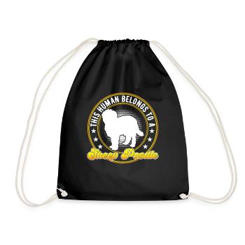 I belong to my Sheep Poodle Old German Herding Dog - Drawstring Bag - black - Front
