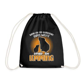 Lemming Vole Become a Lemming - Drawstring Bag - black - Front