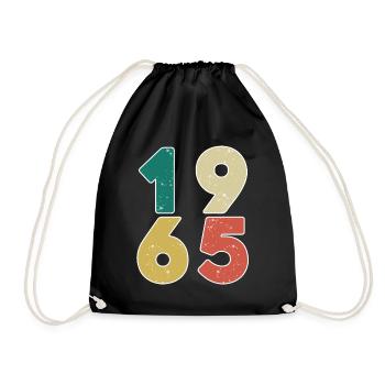 1965 - Born 1965 - Built in 1965 - Drawstring Bag - black - Front