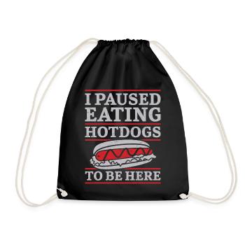 Hot Dog Adulte J’ai fait une pause en mangeant chaud - Sac de sport léger - noir - Devant