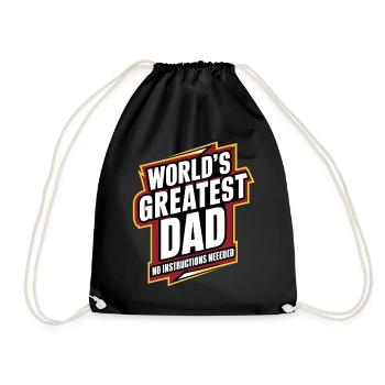 World's Greatest Dad - Keine Anleitung Nötig - Turnbeutel - Schwarz - Vorne