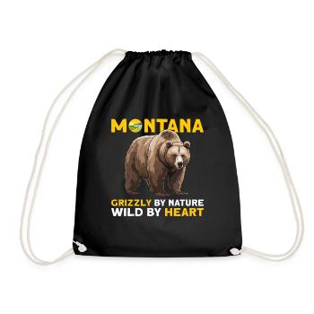 Grizzly Bear Montana Brown Bear Bear - Drawstring Bag - black - Front