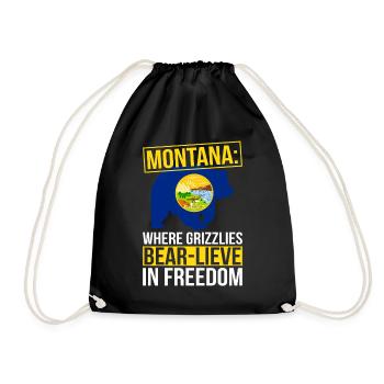 Grizzly Bear Montana Brown Bear Bear - Drawstring Bag - black - Front
