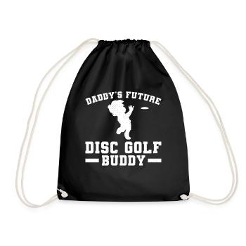 Daddy's future disc golf buddy Disc Golfer Kids - Drawstring Bag - black - Front