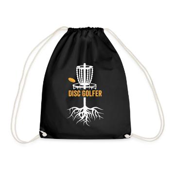 Disc Golf Player Disc Golf Basket Disc Golfer - Drawstring Bag - black - Front