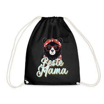 Best Mom Mother's Day Great Funny Mom Design - Drawstring Bag - black - Front