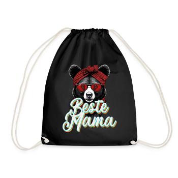 Beste Mama Lustige Muttertag Design - Turnbeutel - Schwarz - Vorne