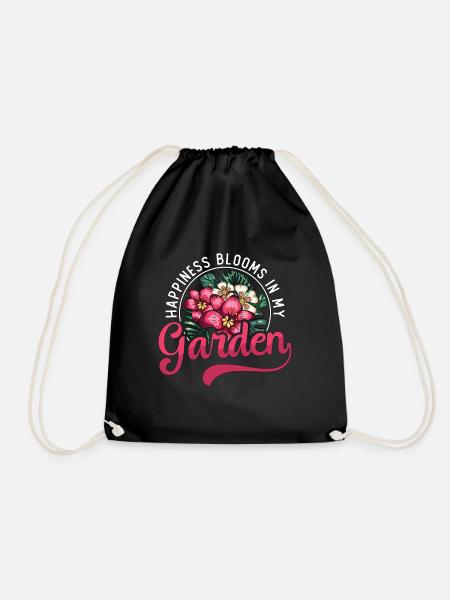 Gardener Happiness Blooms In My Garden Gardening - Turnbeutel - Schwarz