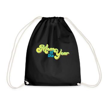 Mother of the Year Great Mom Vintage Style - Drawstring Bag - black - Front