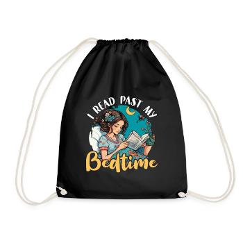 Reading I Read Past My Bedtime Loves Reading Books - Drawstring Bag - black - Front