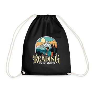 Reading Do Not Disturb Bookworm Literature Bookish - Turnbeutel - Schwarz - Vorne